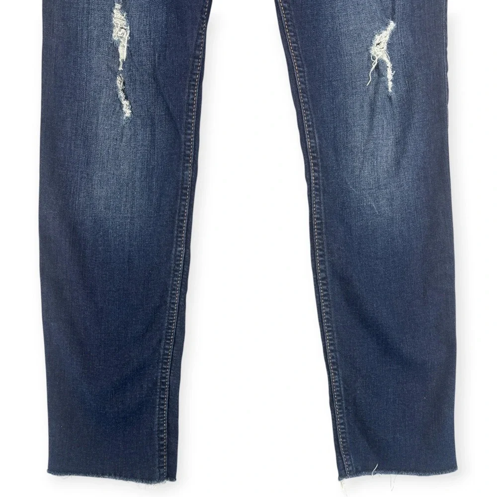 Hollister Womens 7S 28x28 Low Rise Super Skinny Jeans Dark Wash Distressed Y2K